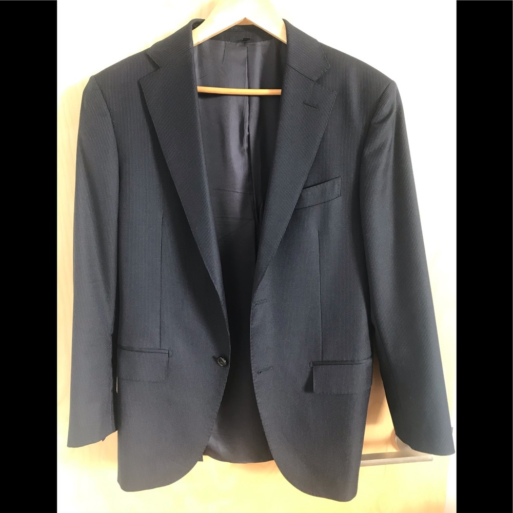 Suit Supply - men’s navy pinstripe suit